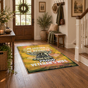 yellow distressed freedom motorcycle eagle vintage area rug, styled product view 5