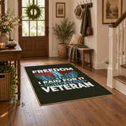 peace love veteran eagle patriotic vintage area rug, styled product view 6