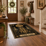 celestial elephant mandala black gold vintage area rug, styled product view 5