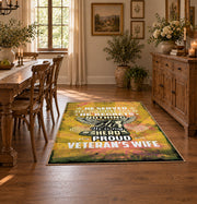 yellow distressed freedom motorcycle eagle vintage area rug, styled product view 6