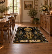 celestial elephant mandala black gold vintage area rug, styled product view 6
