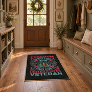 black red winged motorcycle wheel vintage area rug, styled product view 8