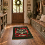 black red rebel biker skull vintage motorcycle area rug, styled product view 8