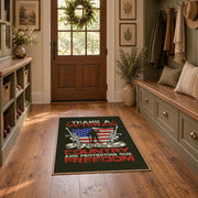 veteran eagle flag patriotic red white blue vintage area rug, styled product view 7