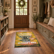 yellow distressed freedom motorcycle eagle vintage area rug, styled product view 7