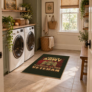 dark bold motorcycle skull vintage biker area rug, styled product view 8