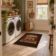 patriotic American biker skull vintage motorcycle area rug, styled product view 9