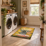 yellow distressed freedom motorcycle eagle vintage area rug, styled product view 8