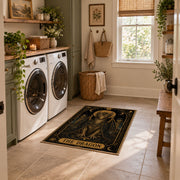 celestial elephant tapestry black gold mystical area rug, styled product view 8