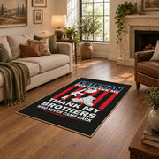 black and red patriotic service tribute area rug, styled product view 10