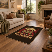 patriotic American biker skull vintage motorcycle area rug, styled product view 10