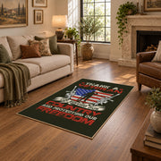 veteran eagle flag patriotic red white blue vintage area rug, styled product view 9