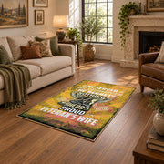 yellow distressed freedom motorcycle eagle vintage area rug, styled product view 9