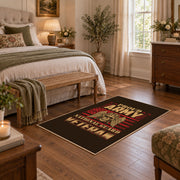 patriotic American biker skull vintage motorcycle area rug, styled product view 11