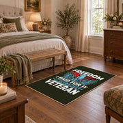 peace love veteran eagle patriotic vintage area rug, styled product view 10