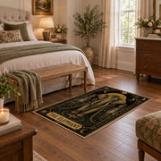 black gold elephant mandala mystical vintage area rug, styled product view 10