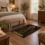celestial elephant tapestry black gold mystical area rug, styled product view 10