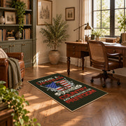 veteran eagle flag patriotic red white blue vintage area rug, styled product view 11