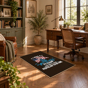 dark patriotic eagle flag freedom vintage area rug, styled product view 11