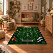 Digital Football Tactics Board Area Rug styled in a cozy nursery