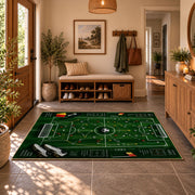 Digital Football Tactics Board Area Rug styled in a welcoming entryway