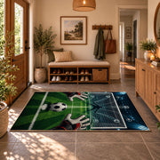 Soccer Stadium Match Day Area Rug styled in a welcoming entryway