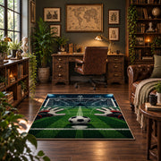 Soccer Stadium Match Day Area Rug styled in a home office