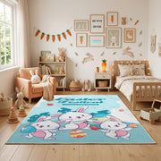 Happy Easter Bunny Family Rug — decorative room view