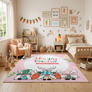 Happy Easter Gnome Family Rug — playroom styling view