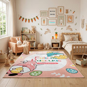 Happy Easter Gnome Gift Rug — cozy interior view