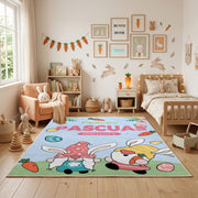 Happy Easter Gnome Egg Rug — bedroom floor view