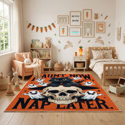 Halloween Skull and Ghost Rug — cozy interior view