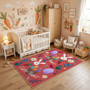 Happy Easter Bunny Area Rug — bedroom floor view