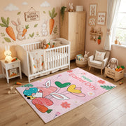 Happy Easter Gnome Heart Rug — playroom styling view