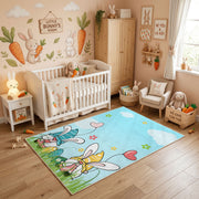 Bunny Couple Garden Area Rug — color detail view