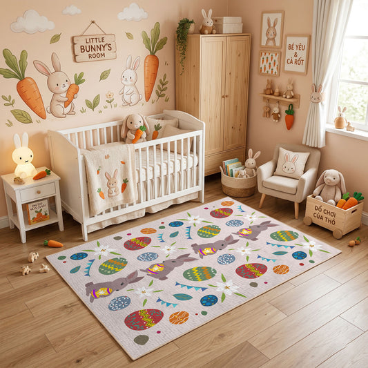 Colorful Easter Egg Pattern Rug — full rug design