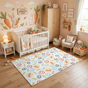Colorful Easter Egg Pattern Rug — decorative room view