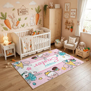 Happy Easter Gnome Character Rug — close-up texture view