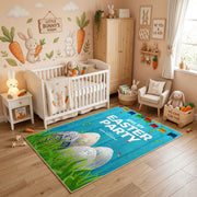 Easter Party Bunny Egg Rug — cozy interior view