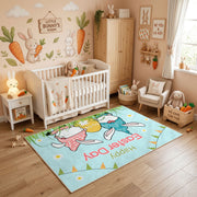 Happy Easter Boy Gnome Rug — playroom styling view