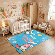 Happy Easter Gnome Daisy Rug — playroom styling view
