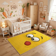 Silly Yellow Face Area Rug — color detail view