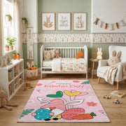 Happy Easter Gnome Heart Rug — color detail view