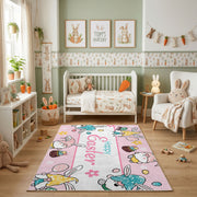 Happy Easter Gnome Character Rug — color detail view