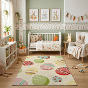 Pastel Easter Egg Pattern Rug — full rug design