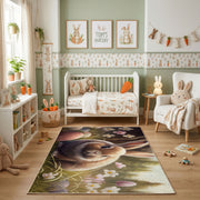 Woodland Bunny Fairy Rug — full rug design