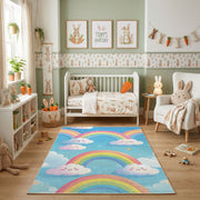 Pastel Rainbow Cloud Rug — full rug design