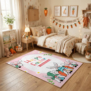 Happy Easter Gnome Family Rug — front-facing room view