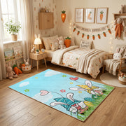 Bunny Couple Garden Area Rug — full rug design