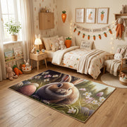 Woodland Bunny Fairy Rug — color detail view
